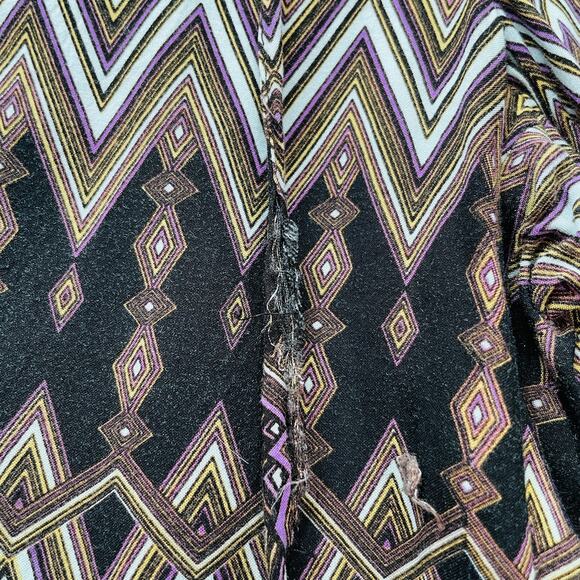 Jennifer Lopez Purple Gold Boho Chevron Silky Flat Front Palazzo Pants 6 - Picture 4 of 8